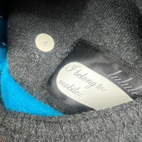 |•LULULEMON ATHLETICA•| Dark Grey & Blue Scuba Hooded Full Zip Sweatshirt Size 4 - Picture 8 of 9